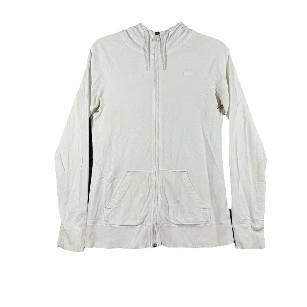 Nike 6.0 Women Sweatshirt Large White Hoodie Swoosh Logo Full Zip